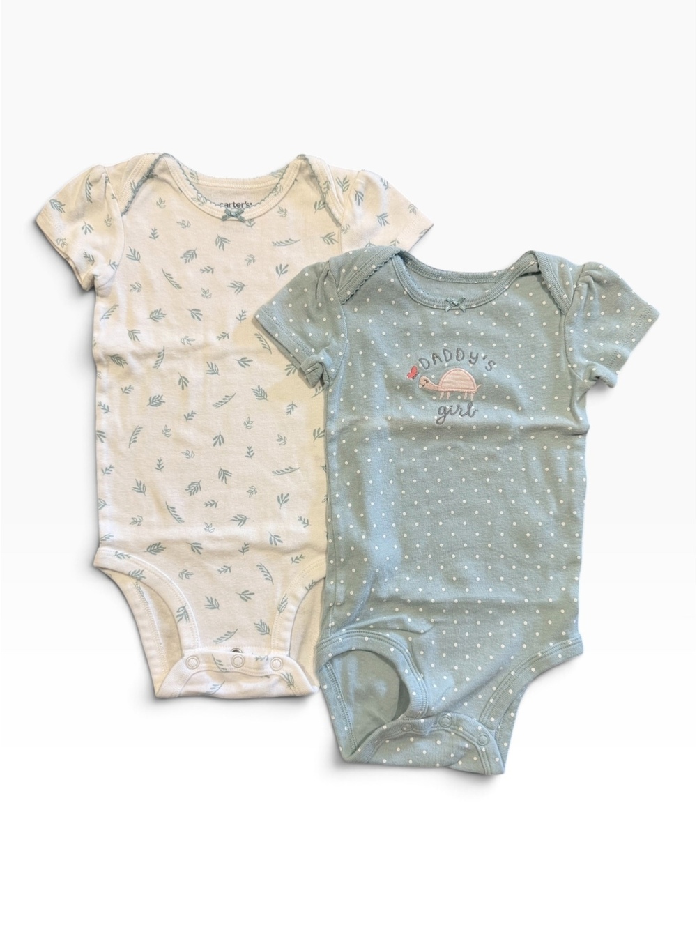 Carter's Baby Girls' 2-Pack Short Sleeve Bodysuits, Size 9 Months